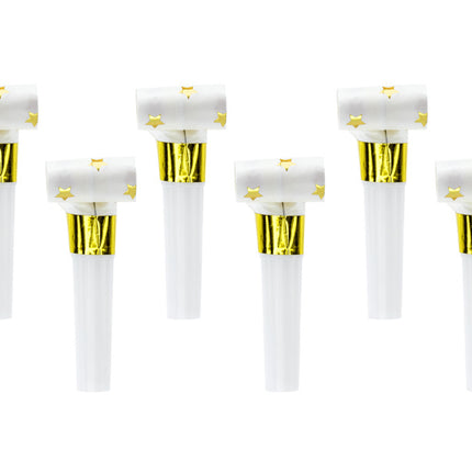 Lengüetas de Rodillo Blancas Estrellas Doradas 6pcs