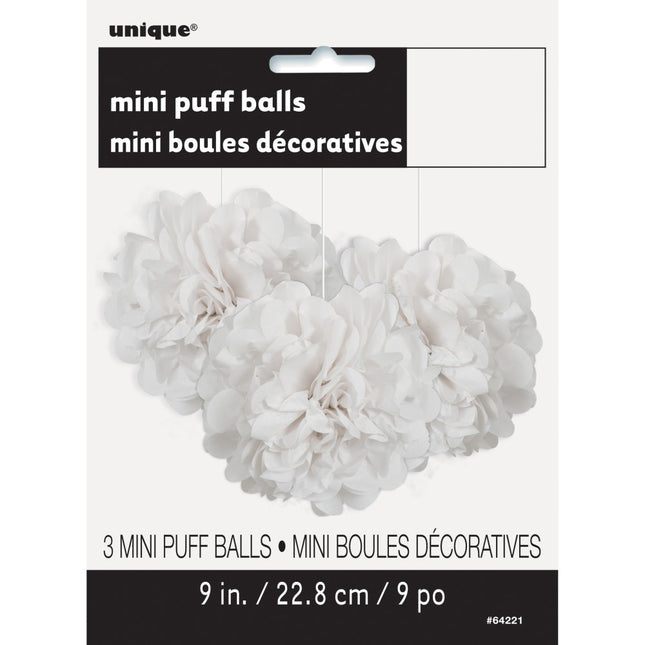 Pompón Blanco 20cm 3pcs