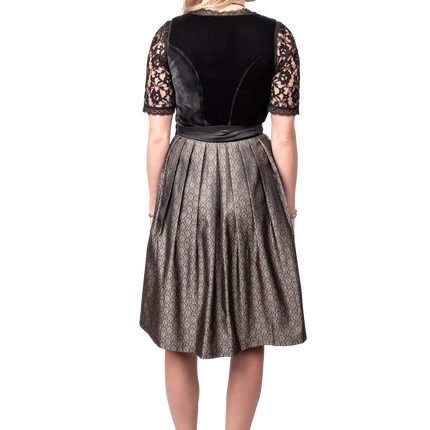 Vestido Dirndl Negro Oktoberfest Damas Terciopelo