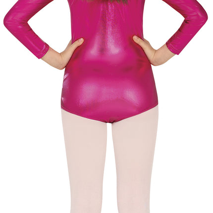 Leggingsuit Fucsia Niña Metalizado
