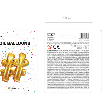 Globo Letra # Oro Vacío 35cm