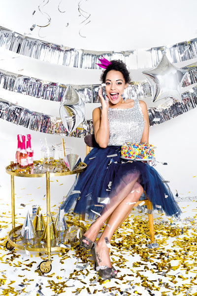 Sombreros de Fiesta Purpurina Holográfica 16cm 20pcs