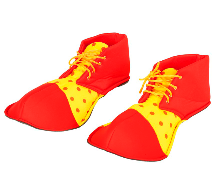 Zapatos de Payaso Rojo Amarillo 36cm