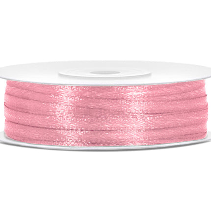 Cinta de raso rosa claro 3mm 50m