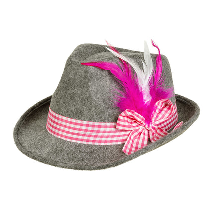 Gorra Oktoberfest Tiroler Gris Rosa