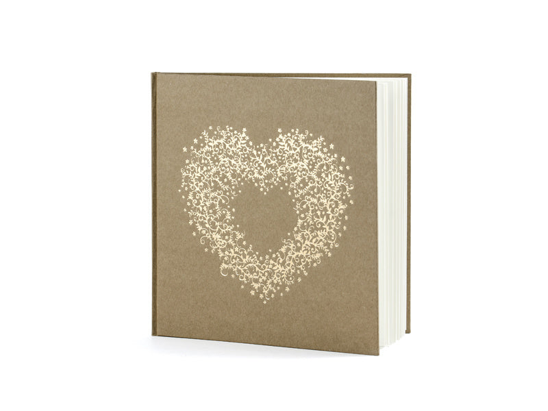 Libro de Visitas Corazón Marrón 20,5cm