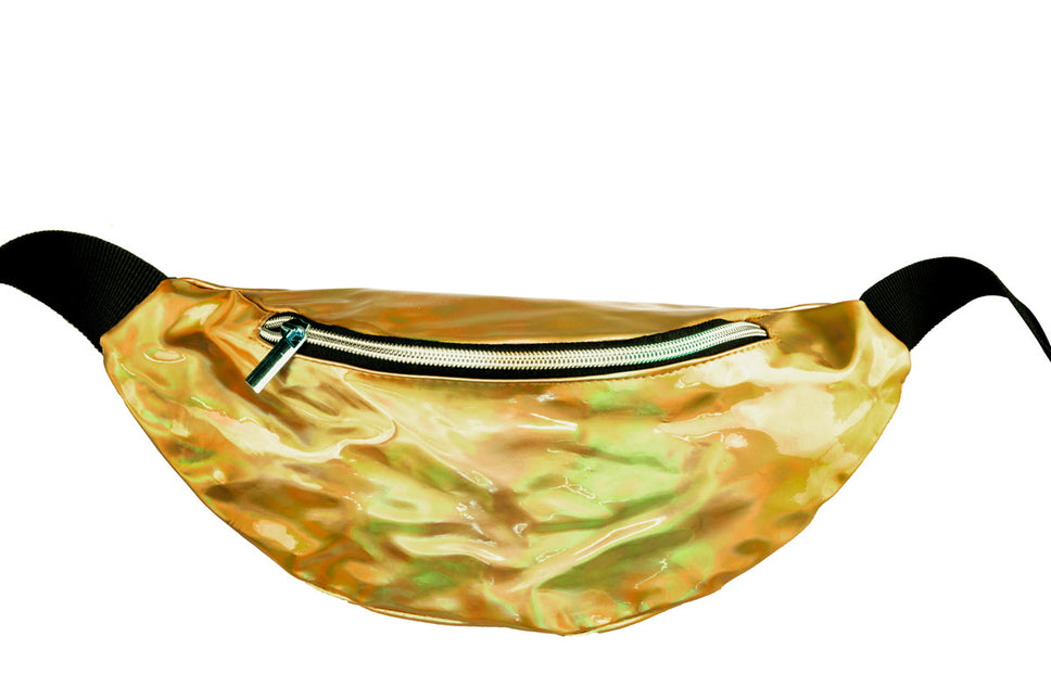 Bolsa de cadera dorada