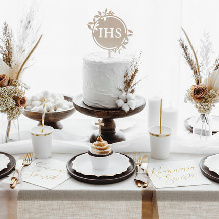 Adorno para tarta Communnie IHS Madera 23cm