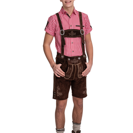 Lederhose Corto Marrón Hombre