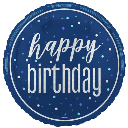 Globo de Helio Feliz Cumpleaños Azul Vacío 45cm