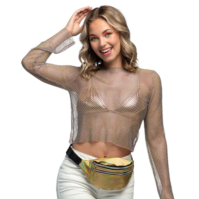 Bolsa de cadera dorada Holográfica