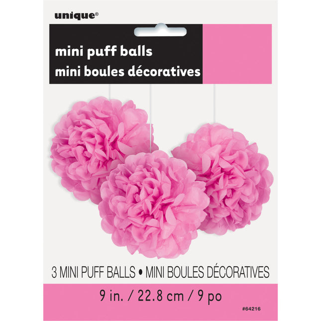 Pompón Rosa 20cm 3pcs