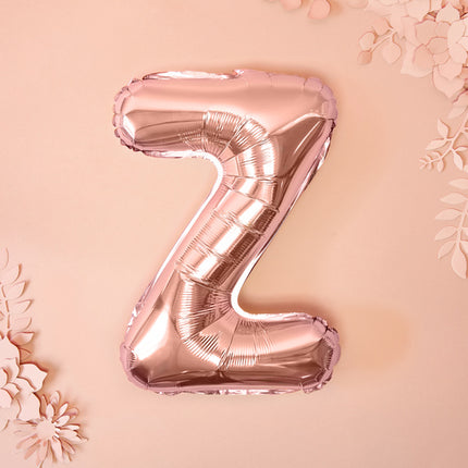 Globo Letra Z Oro Rosa Vacío 35cm