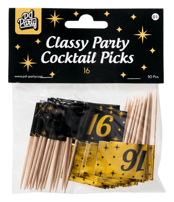 Palillos de cóctel 16 Años 6,5cm 50pcs