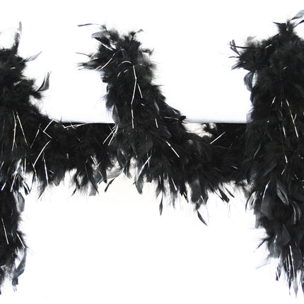 Boa negra plateada larga 1,8 m