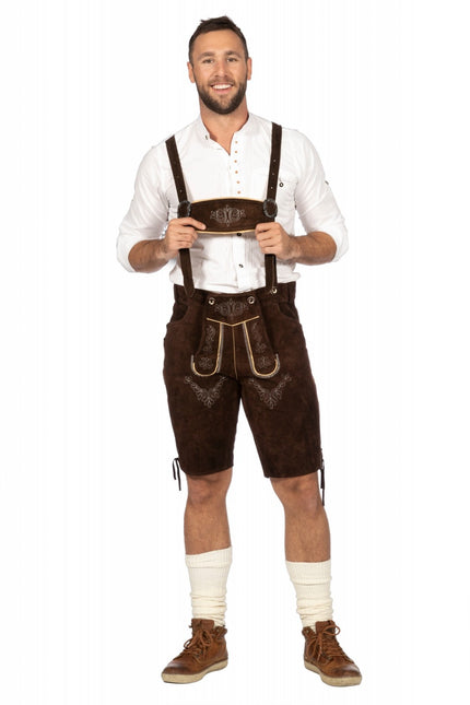 Lederhose marrón oscuro Hombre Corto