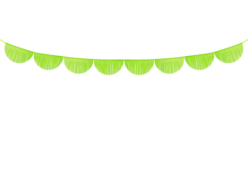 Guirnaldas Verde Lima Crepé Flecos Redondo XL 3m