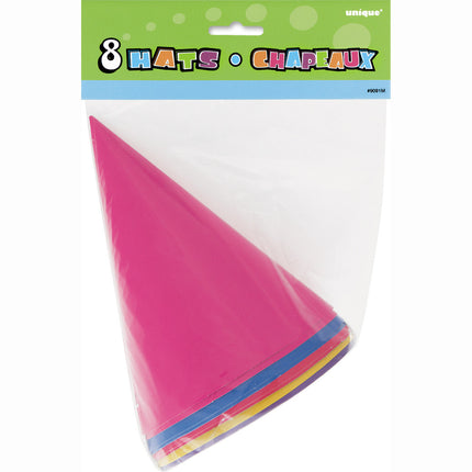 Sombreros de Fiesta de Cartón de Colores 17.2cm 8pcs