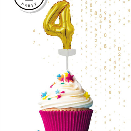 Gold Cake topper 6 Años Globo de aluminio 12.5cm