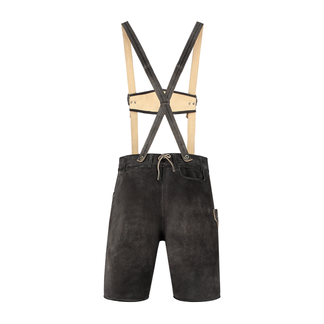 Leatherhose Marrón Gris Hombre Corto Antique