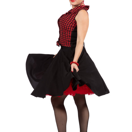 Rock N Roll 50S Vestido Negro Rojo Señoras