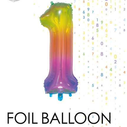 Globo de foil Figura 1 Arco Iris Transparente 66cm