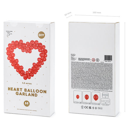 Globo Lazo Corazón Rojo 5 piezas