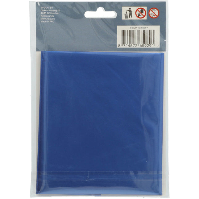 Globo Foil Figura 9 Azul Mate XL 86cm vacío