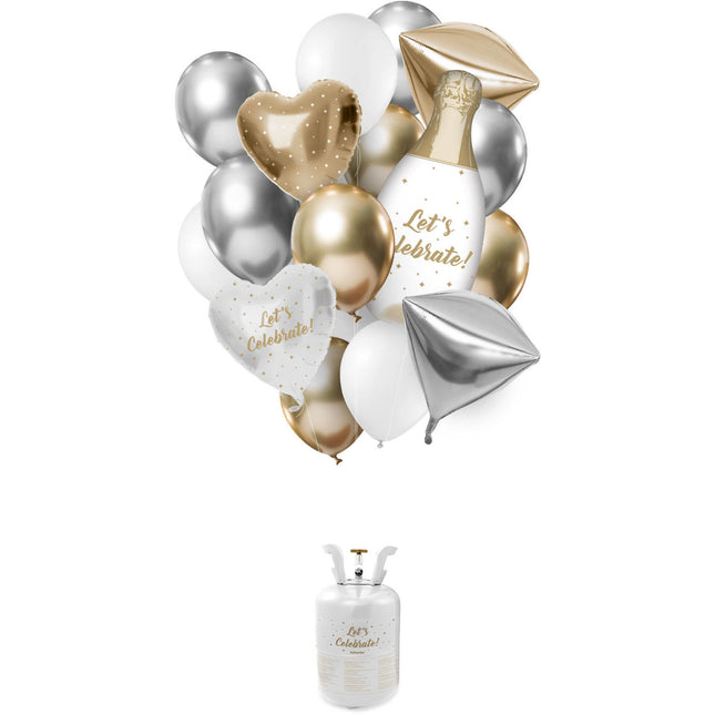 Boda con tanque de helio 19 piezas