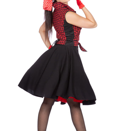 Rock N Roll 50S Vestido Negro Rojo Señoras