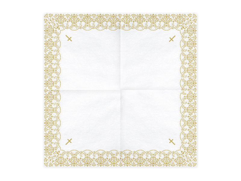 Servilletas Comunión Cruz Oro 33cm 20pcs