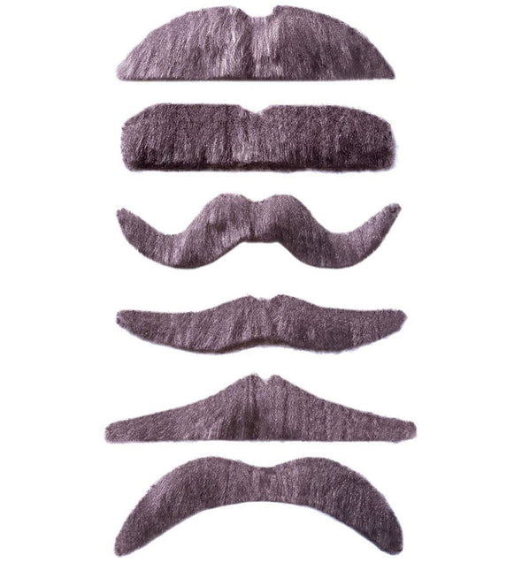 Bigote postizo gris