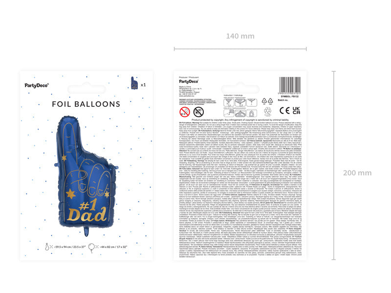 Globo de Helio nº 1 Papá Vacío 86,5cm