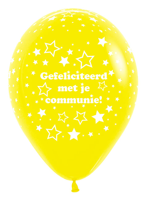 Globos Comunión Estrellas Amarillo 30cm 25pcs