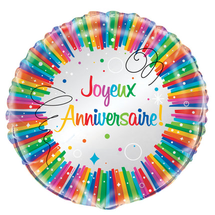 Globo de Helio Joyeux Anniversaire 45cm vacío