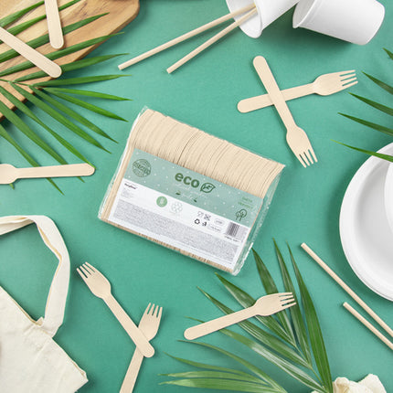 Tenedores de madera 15,5cm 100ud.