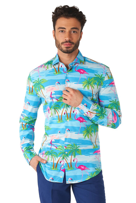 Camisa Hawaii Flamingo Hombre <tc>OppoSuits</tc>
