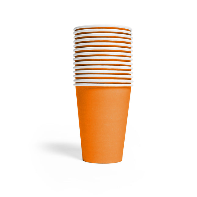 Vasos Naranja Papel 210ml 14ud