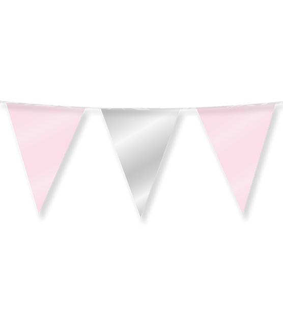 Guirnalda Rosa Plata Metalizada 10m