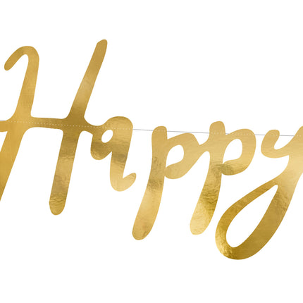 Guirnalda de Cumpleaños Feliz Cumpleaños Oro 62cm