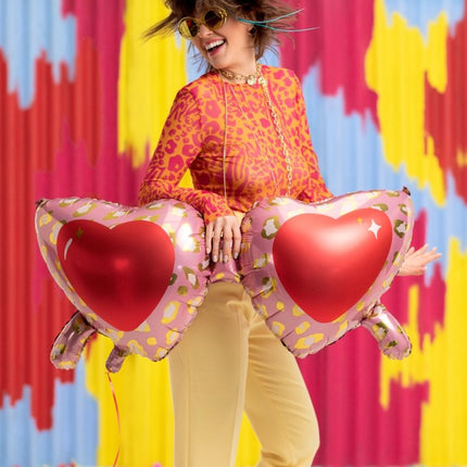 Hartjes Helium Ballon Bril Leeg 1,15m van Partydeco koop je bij Partywinkel