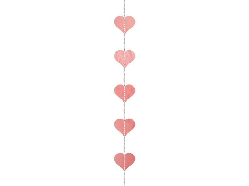 Hartjes Slinger Rose Goud 3,5m van Partydeco koop je bij Partywinkel