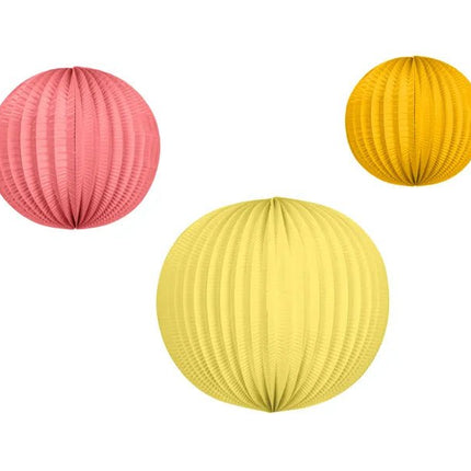 Gekleurde Lampionnen Papier 3st van Partydeco koop je bij Partywinkel