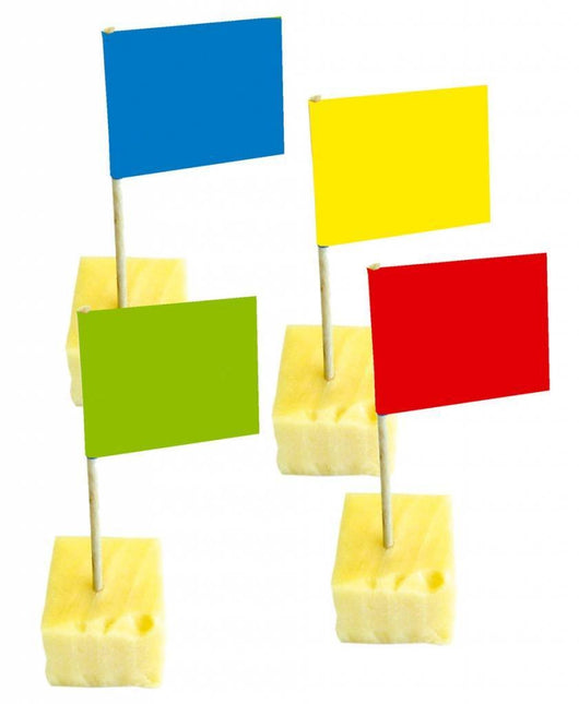 Gekleurde Vlaggenprikkers 50st van Folat koop je bij Partywinkel