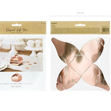 Geschenkdoosjes Rose Goud 6cm 10st van Partydeco koop je bij Partywinkel