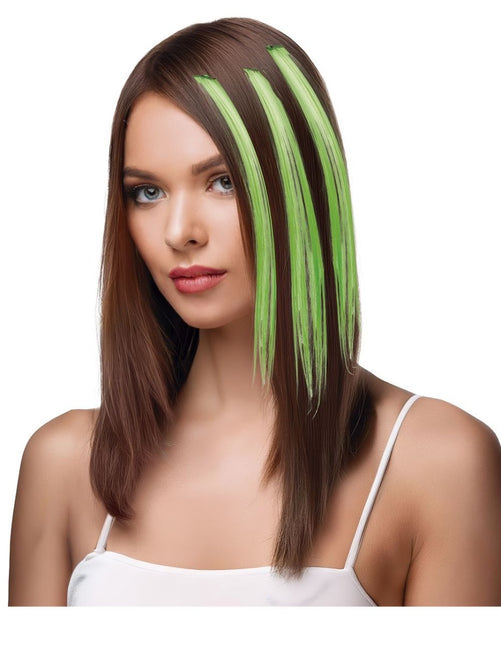 Groene Hair Extension 50cm 3st van Fiestas Guirca koop je bij Partywinkel