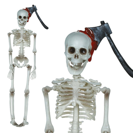 Halloween Hangdecoratie Skelet Met Bijl 40cm van Fiestas Guirca koop je bij Partywinkel