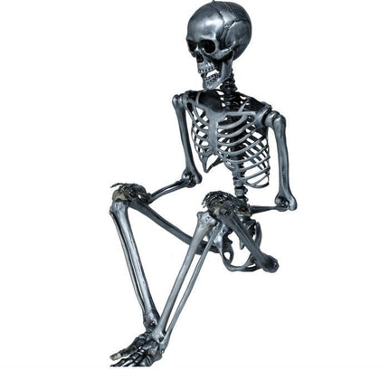 Halloween Hangdecoratie Zilver Skelet 1,6m van Fiestas Guirca koop je bij Partywinkel