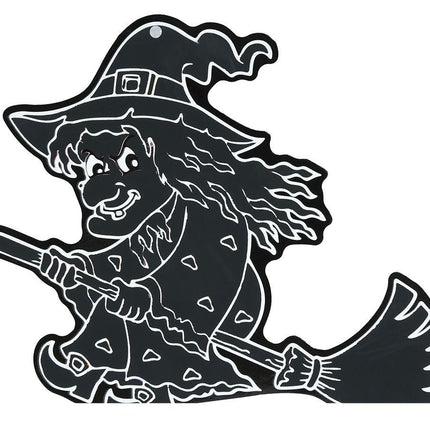 Halloween Tafeldecoratie Zwart Heksen Silhouetten 14cm 6st van Fiestas Guirca koop je bij Partywinkel