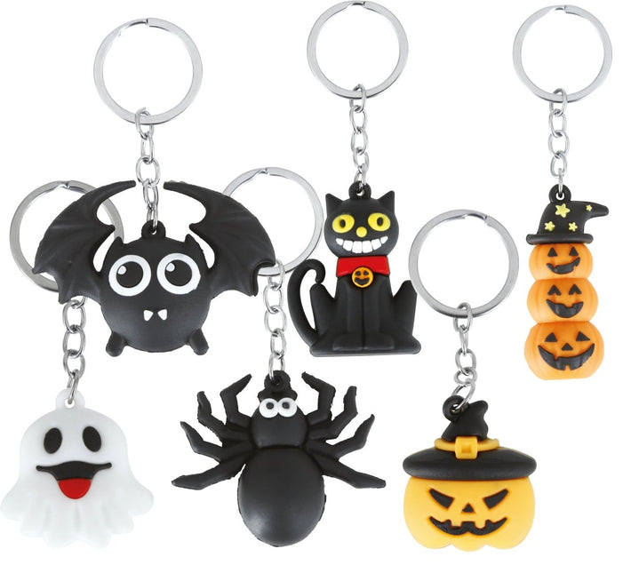 Halloween Uitdeelcadeautjes Sleutelhangers 4,5cm 6st van Fiestas Guirca koop je bij Partywinkel